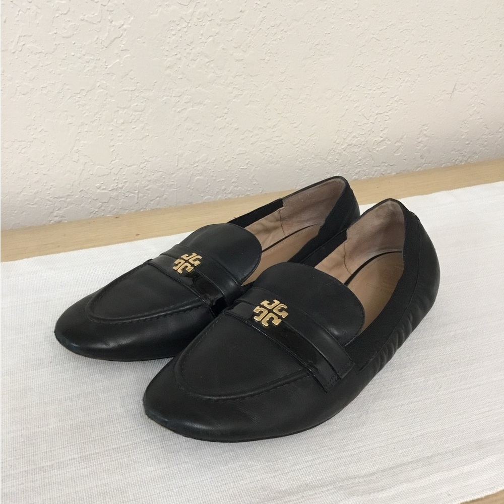 Tory Burch Jolie Stretch-Leather Loafers in black size 8.5